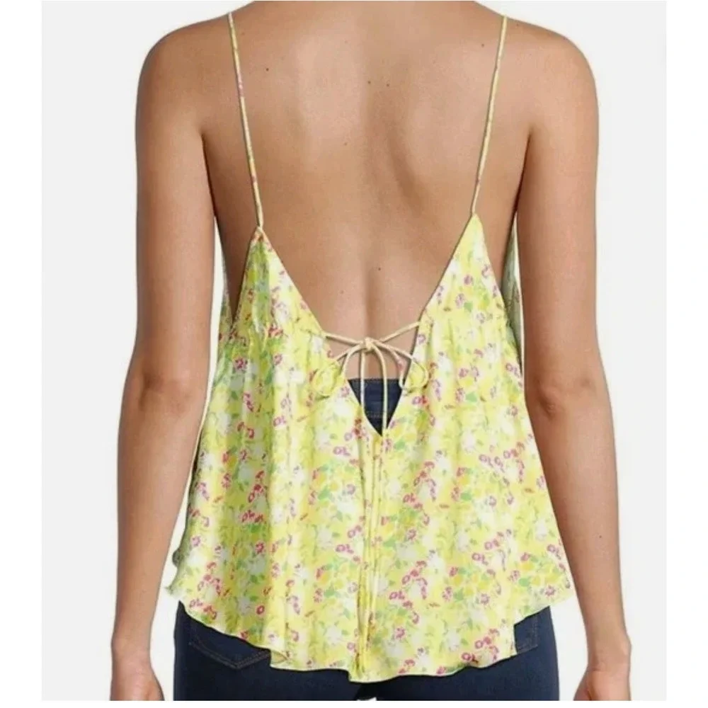 Intimately Free People Top Women S Yellow Floral Cami Festival Boho Summer fairy